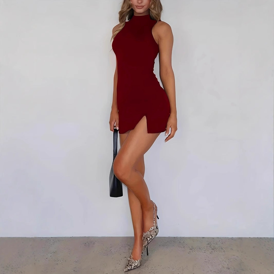 Vestido Mini Entallado Sin Mangas | Escote Gota | 4 Colores