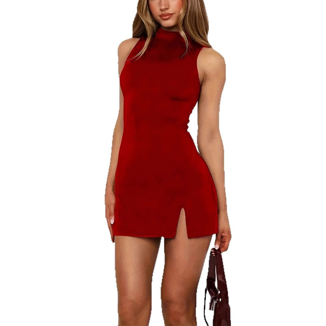 Vestido Mini Entallado Sin Mangas | Escote Gota | 4 Colores