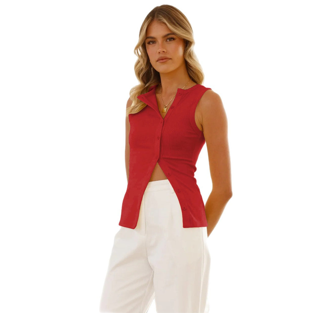Top Halter con Abertura y Botones | Spicy Girl