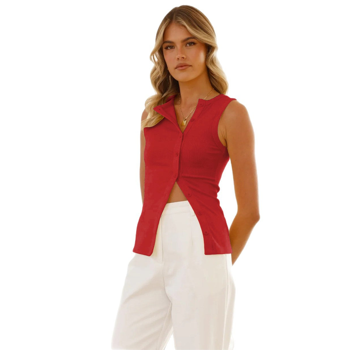Top Halter con Abertura y Botones | Spicy Girl