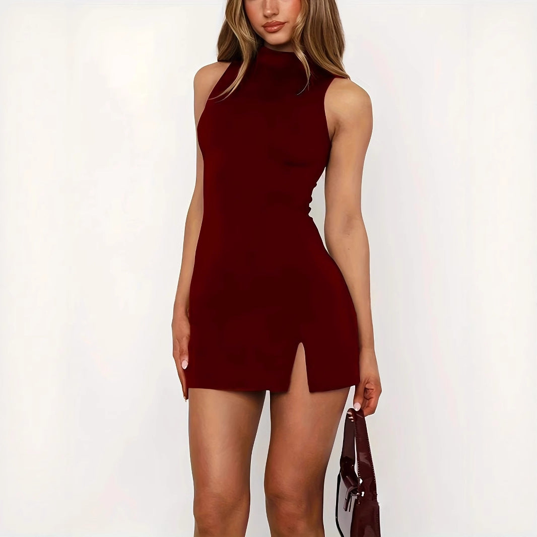 Vestido Mini Entallado Sin Mangas | Escote Gota | 4 Colores