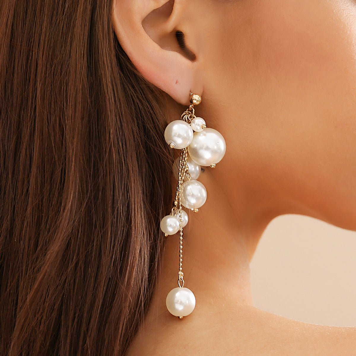 Aretes de Perlas con Flecos | Dorado y Blanco - Maylen Select