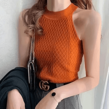 Blusa de Punto Texturizada Cuello Alto - Maylen Select