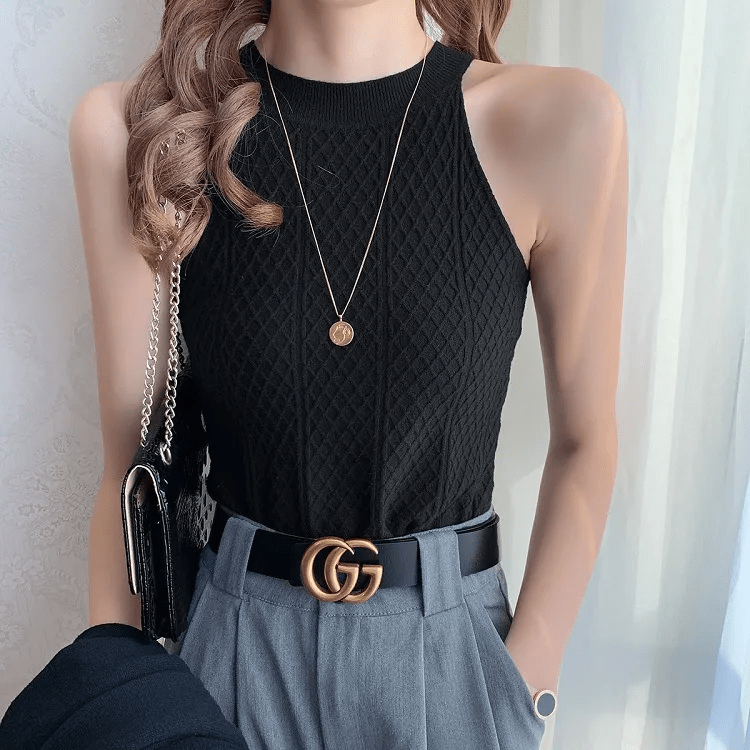 Blusa de Punto Texturizada Cuello Alto - Maylen Select