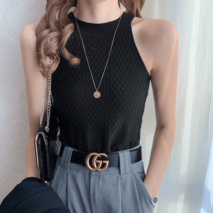 Blusa de Punto Texturizada Cuello Alto - Maylen Select