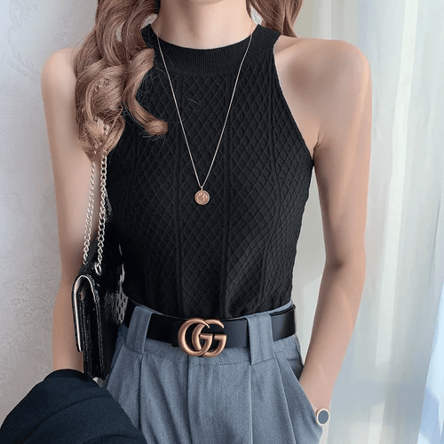 Blusa de Punto Texturizada Cuello Alto - Maylen Select
