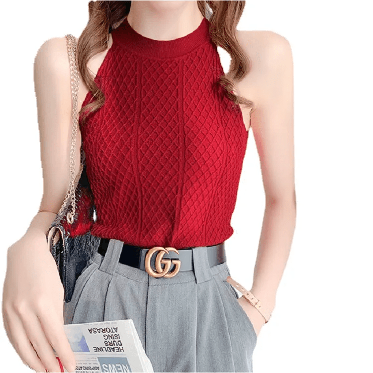 Blusa de Punto Texturizada Cuello Alto - Maylen Select