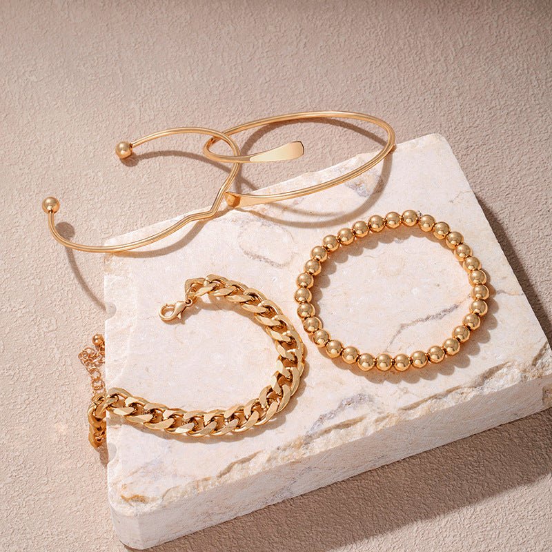Pulsera de Cadena Gruesa | Estilo Retro Dorado - Maylen Select