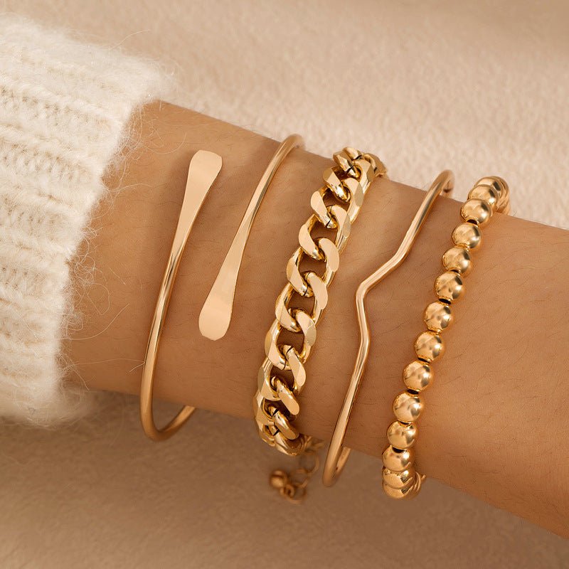 Pulsera de Cadena Gruesa | Estilo Retro Dorado - Maylen Select