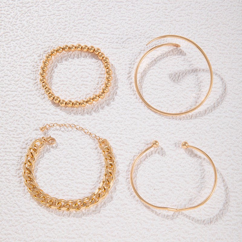 Pulsera de Cadena Gruesa | Estilo Retro Dorado - Maylen Select