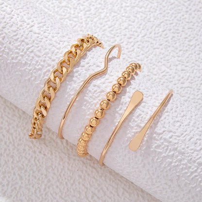 Pulsera de Cadena Gruesa | Estilo Retro Dorado - Maylen Select