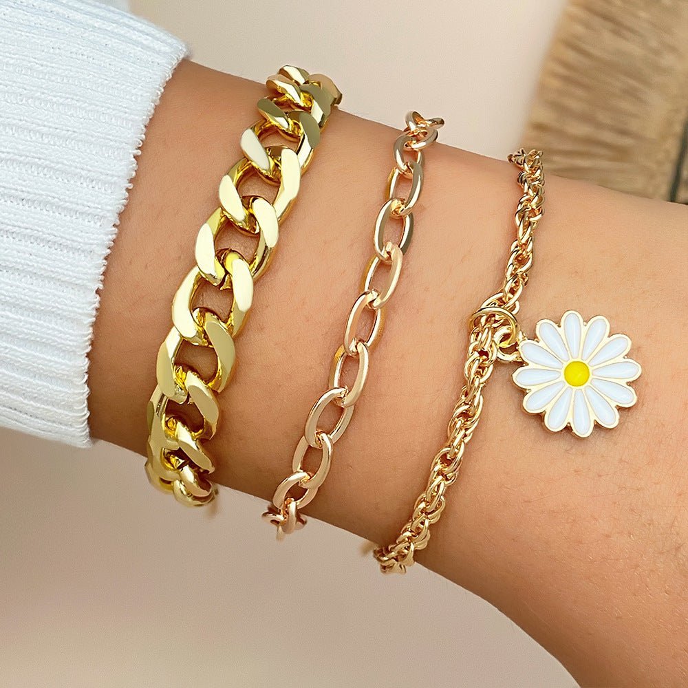 Pulsera de Cadena Gruesa | Estilo Retro Dorado - Maylen Select