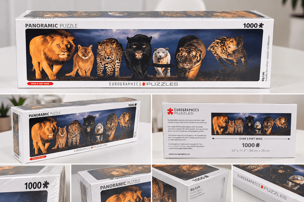 Rompecabezas Panorámico Grandes Felinos EuroGraphics | 1000 Piezas - Maylen Select